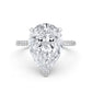 Cathedral Style Halo French U Pave Set Lab Grown Diamond Engagement Ring IGI Certified 4.55 Ctw.