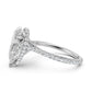 Cathedral Pear Halo French U Pave Set Diamond Engagement Ring