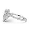 Cathedral Pear Halo French U Pave Set Diamond Engagement Ring