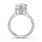 Cathedral Pear Halo French U Pave Set Diamond Engagement Ring