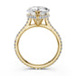 Cathedral Style Halo French U Pave Set Lab Grown Diamond Engagement Ring IGI Certified 4.55 Ctw.