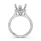 Cathedral Style Halo French U Pave Set Semi Mount Lab Grown Diamond Engagement Ring 0.55Ct.