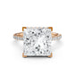 Cathedral Princess Halo French U Pave Set Diamond Engagement Ring