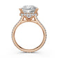 Cathedral Style Halo French U Pave Set Lab Grown Diamond Engagement Ring IGI Certified 4.55 Ctw.