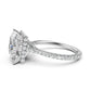 Cathedral Style Halo French U Pave Set Lab Grown Diamond Engagement Ring IGI Certified 4.55 Ctw.