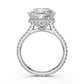 Cathedral Style Halo French U Pave Set Lab Grown Diamond Engagement Ring IGI Certified 4.55 Ctw.
