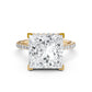 Cathedral Princess Halo French U Pave Set Diamond Engagement Ring