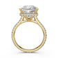 Cathedral Style Halo French U Pave Set Lab Grown Diamond Engagement Ring IGI Certified 4.55 Ctw.