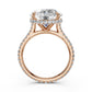 Cathedral Style Halo French U Pave Set Lab Grown Diamond Engagement Ring IGI Certified 4.55 Ctw.