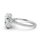 Cathedral Round Halo French U Pave Set Diamond Engagement Ring 14k White Gold