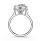 Cathedral Style Halo French U Pave Set Lab Grown Diamond Engagement Ring IGI Certified 4.55 Ctw.