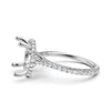 Cathedral Style Halo French U Pave Set Semi Mount Lab Grown Diamond Engagement Ring 0.55Ct.