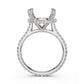 Cathedral Style Halo French U Pave Set Semi Mount Lab Grown Diamond Engagement Ring 0.55Ct.