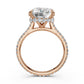 Cathedral Style Halo French U Pave Set Lab Grown Diamond Engagement Ring IGI Certified 4.55 Ctw.