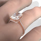 Cathedral  Radiant Halo French U Pave Set Diamond Engagement Ring