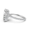 Cathedral  Radiant Halo French U Pave Set Diamond Engagement Ring