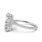 Cathedral Style Halo French U Pave Set Lab Grown Diamond Engagement Ring IGI Certified 4.55 Ctw.