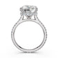 Cathedral Style Halo French U Pave Set Lab Grown Diamond Engagement Ring IGI Certified 4.55 Ctw.