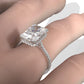 Cathedral  Radiant Halo French U Pave Set Diamond Engagement Ring