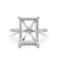 Cathedral Style Halo French U Pave Set Semi Mount Lab Grown Diamond Engagement Ring 0.55Ct.
