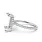 Cathedral Style Halo French U Pave Set Semi Mount Lab Grown Diamond Engagement Ring 0.55Ct.