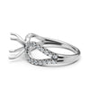 14K White Gold Lab Diamond Semi-Mount Engagement Ring, Split Shank Setting, 0.45ct