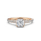 Asscher Women's Lab Grown Diamond Engagement Pave Set Ring