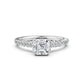 Asscher Women's Lab Grown Diamond Engagement Pave Set Ring