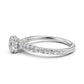 Asscher Women's Lab Grown Diamond Engagement Pave Set Ring