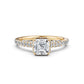 Asscher Women's Lab Grown Diamond Engagement Pave Set Ring