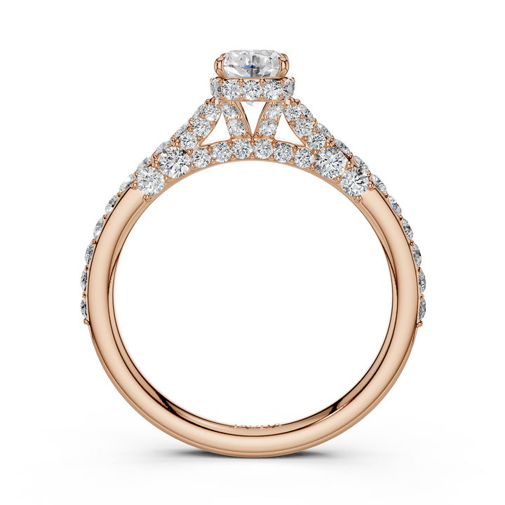 Cushion Women's Lab Grown Diamond Engagement Pave Set Ring