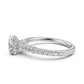 Cushion Women's Lab Grown Diamond Engagement Pave Set Ring