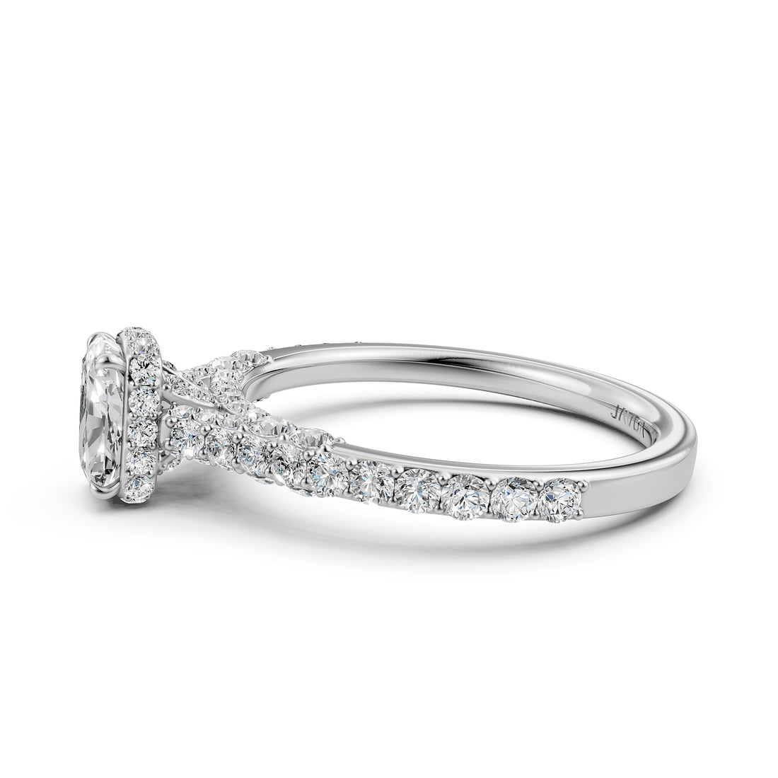 Cushion Women's Lab Grown Diamond Engagement Pave Set Ring