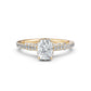 Cushion Women's Lab Grown Diamond Engagement Pave Set Ring