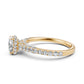 Cushion Women's Lab Grown Diamond Engagement Pave Set Ring