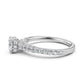 Cushion Cut Women's Lab Grown Diamond Engagement Pave Set Ring