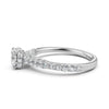 Cushion Cut Women's Lab Grown Diamond Engagement Pave Set Ring
