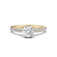 Cushion Cut Women's Lab Grown Diamond Engagement Pave Set Ring