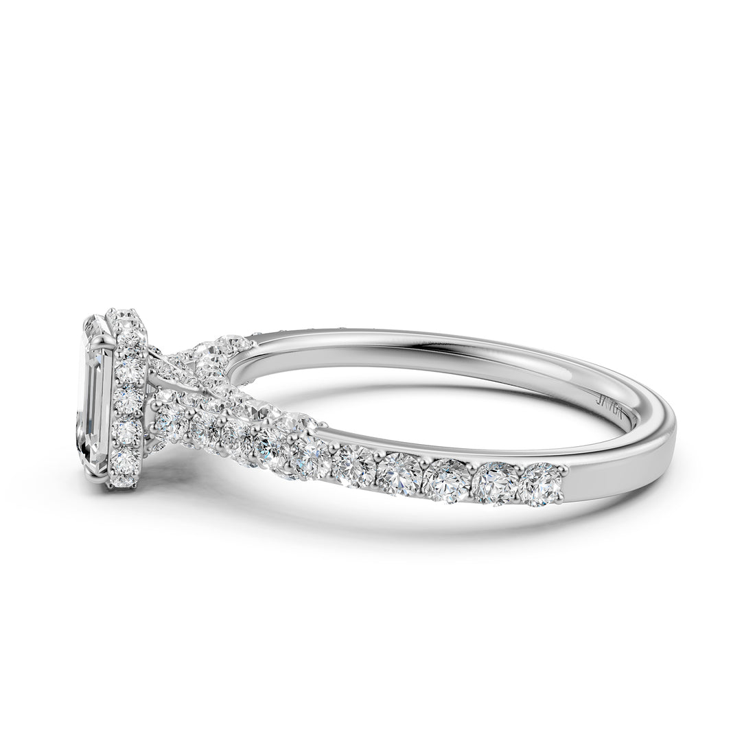 Round Lab Grown Diamond Engagement Pave Set Ring 1.15 Ctw