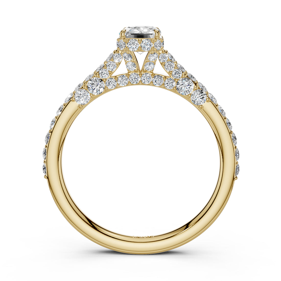 Round Lab Grown Diamond Engagement Pave Set Ring 1.15 Ctw