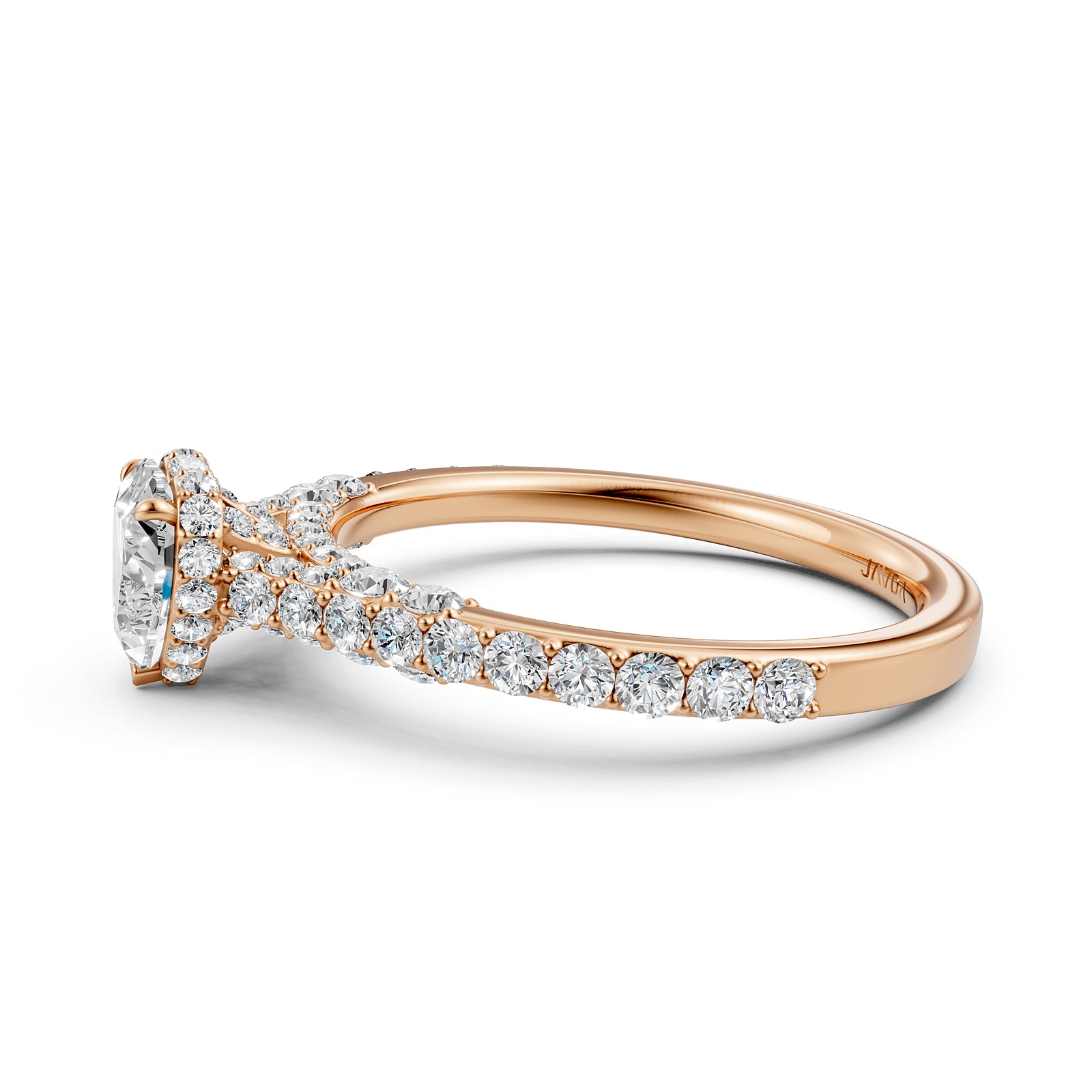 Heart Women's Lab Grown Diamond Engagement Pave Set Ring