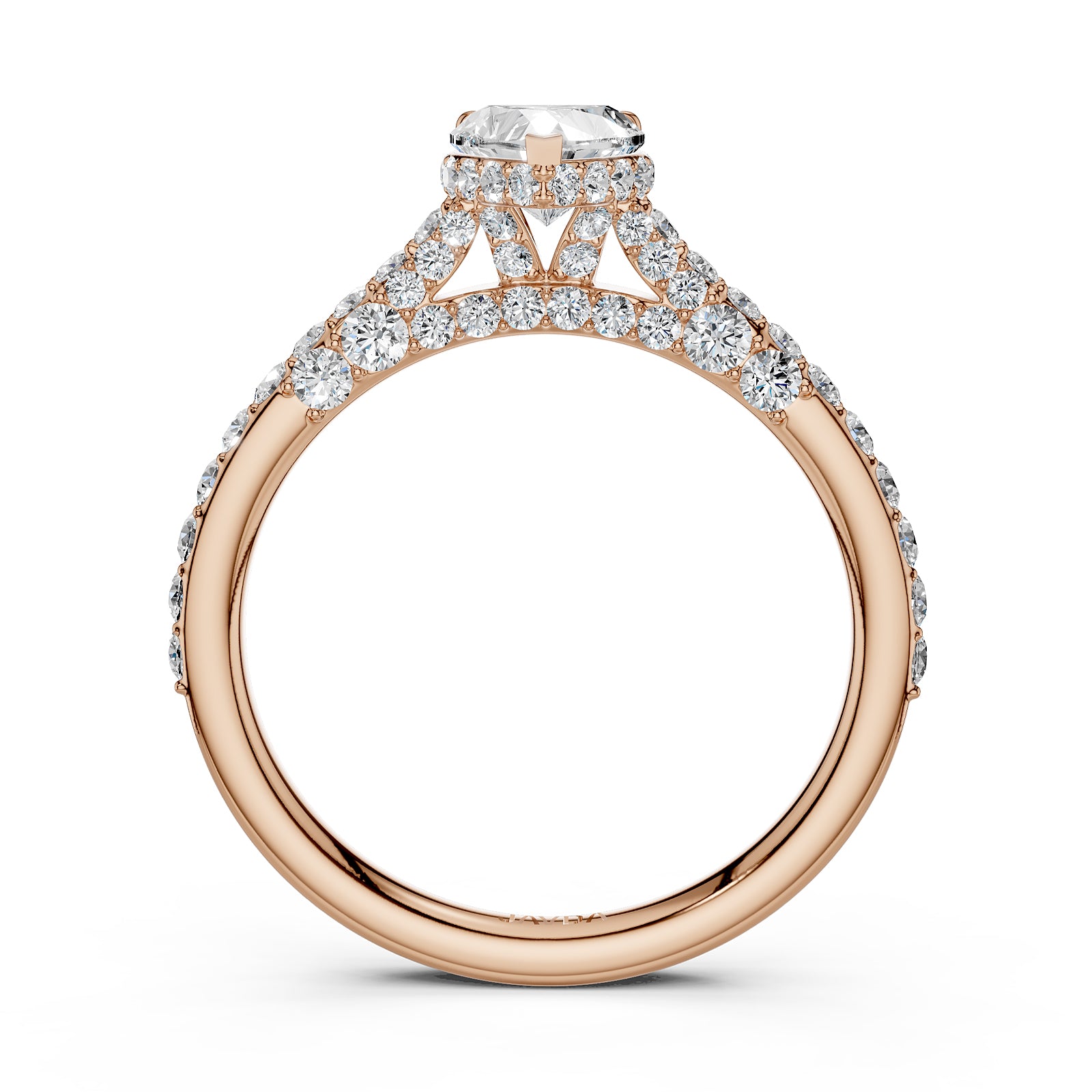 Heart Women's Lab Grown Diamond Engagement Pave Set Ring