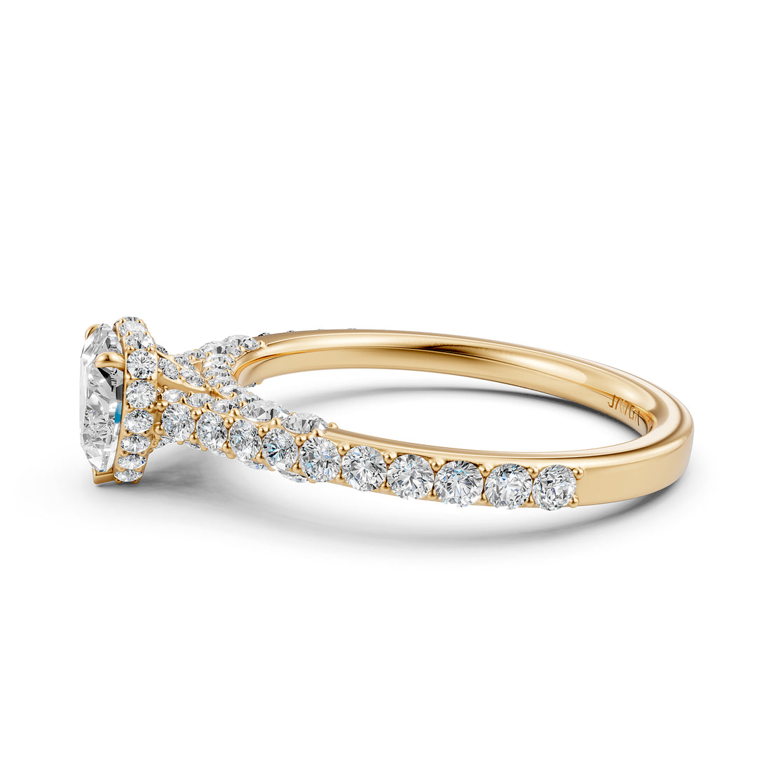 Heart Women's Lab Grown Diamond Engagement Pave Set Ring
