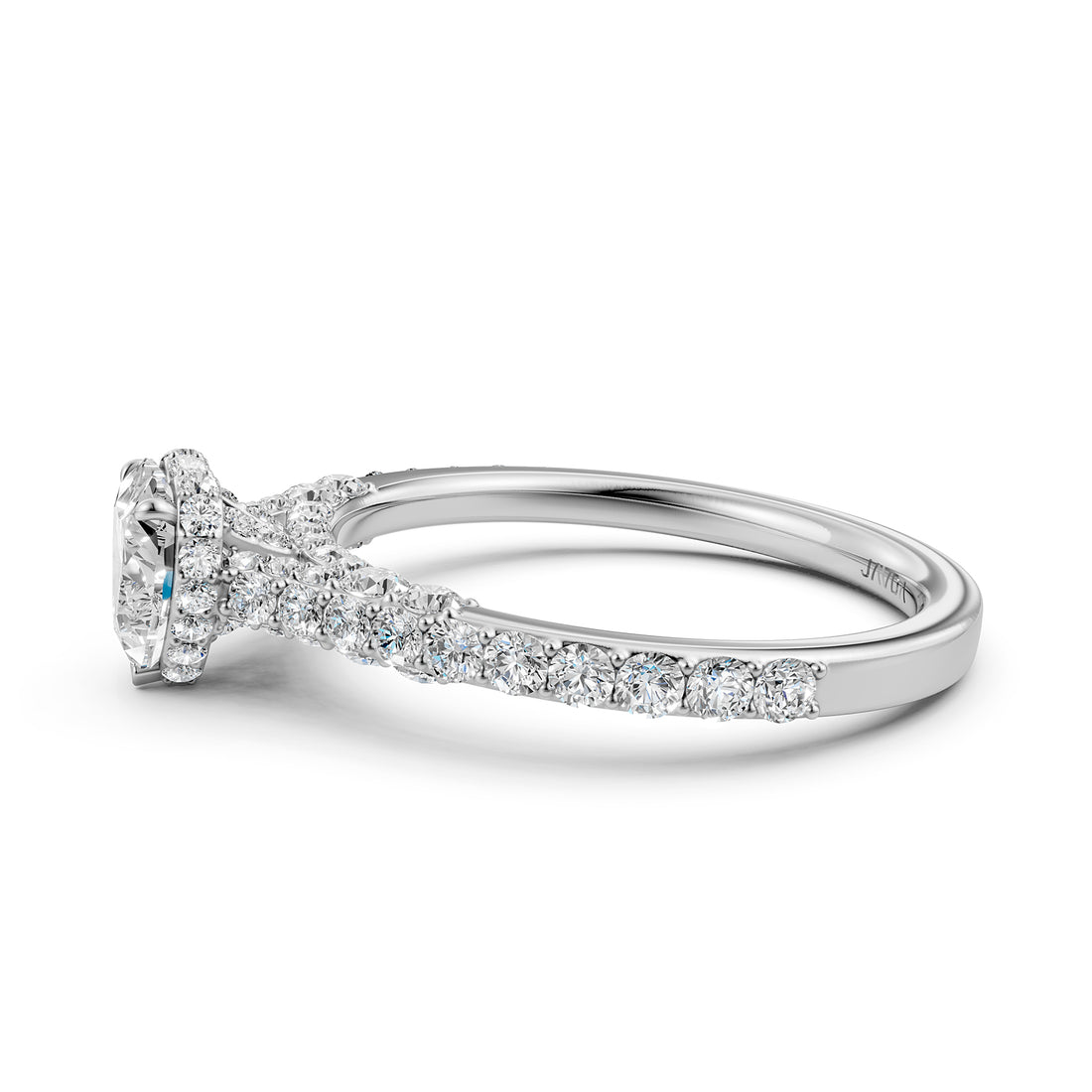Heart Women's Lab Grown Diamond Engagement Pave Set Ring