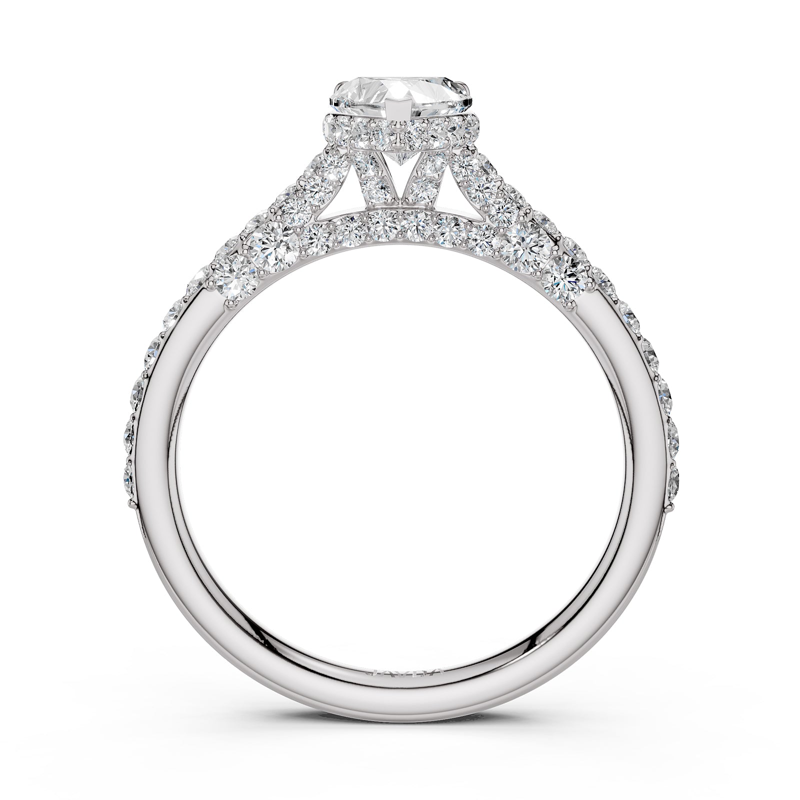 Heart Women's Lab Grown Diamond Engagement Pave Set Ring