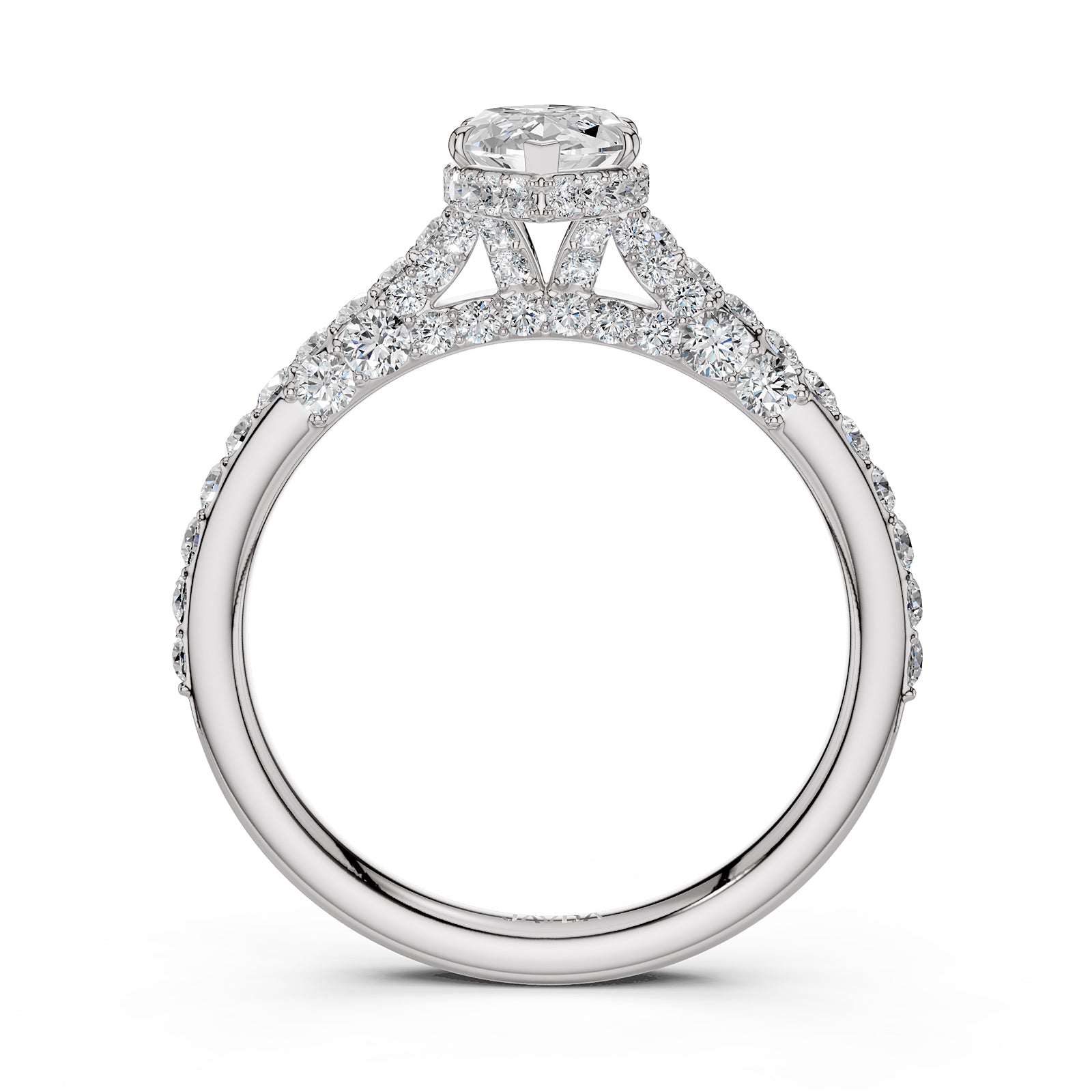 Marquise Women's Lab Grown Diamond Engagement Pave Set Ring