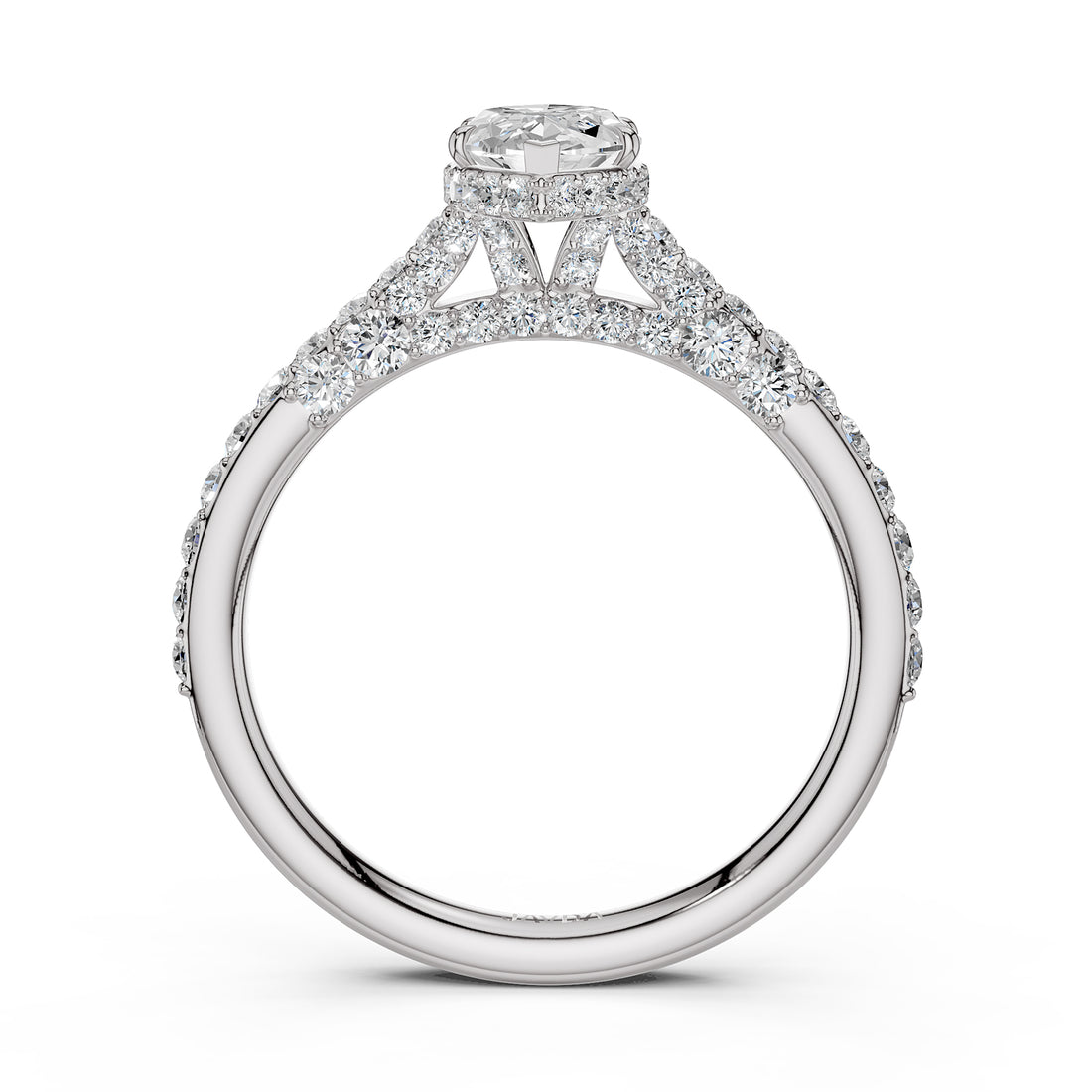 Marquise Women's Lab Grown Diamond Engagement Pave Set Ring