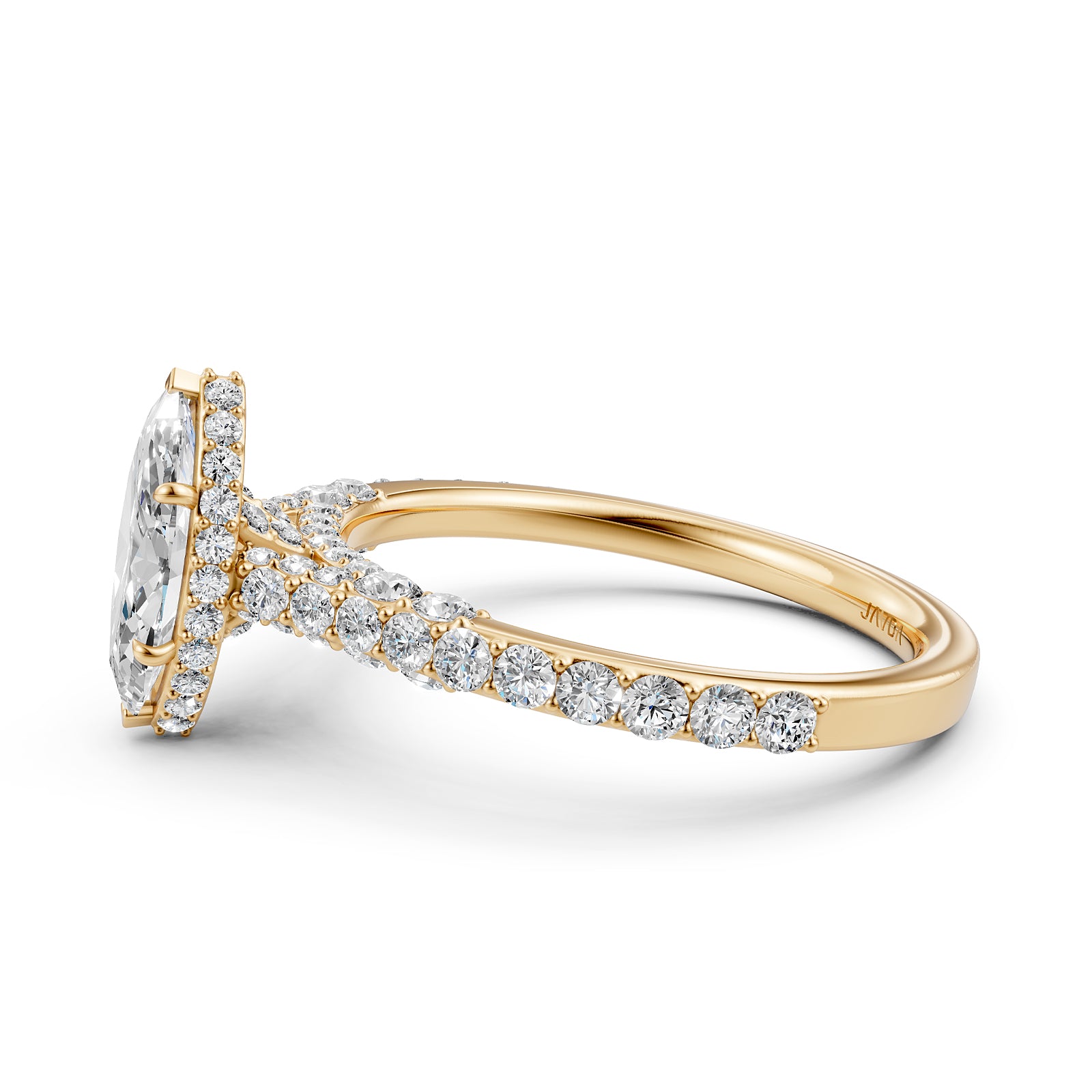 Marquise Women's Lab Grown Diamond Engagement Pave Set Ring