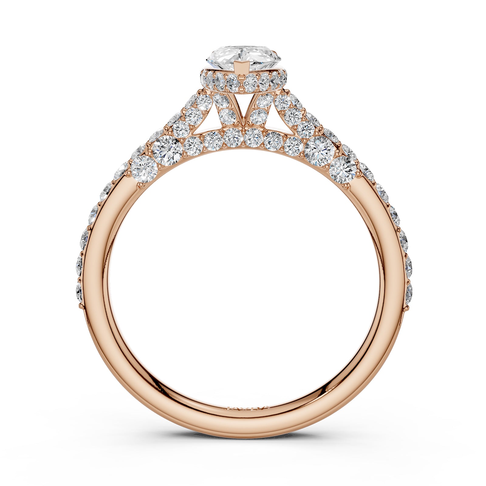 Pear Women's Lab Grown Diamond Engagement Pave Set Ring