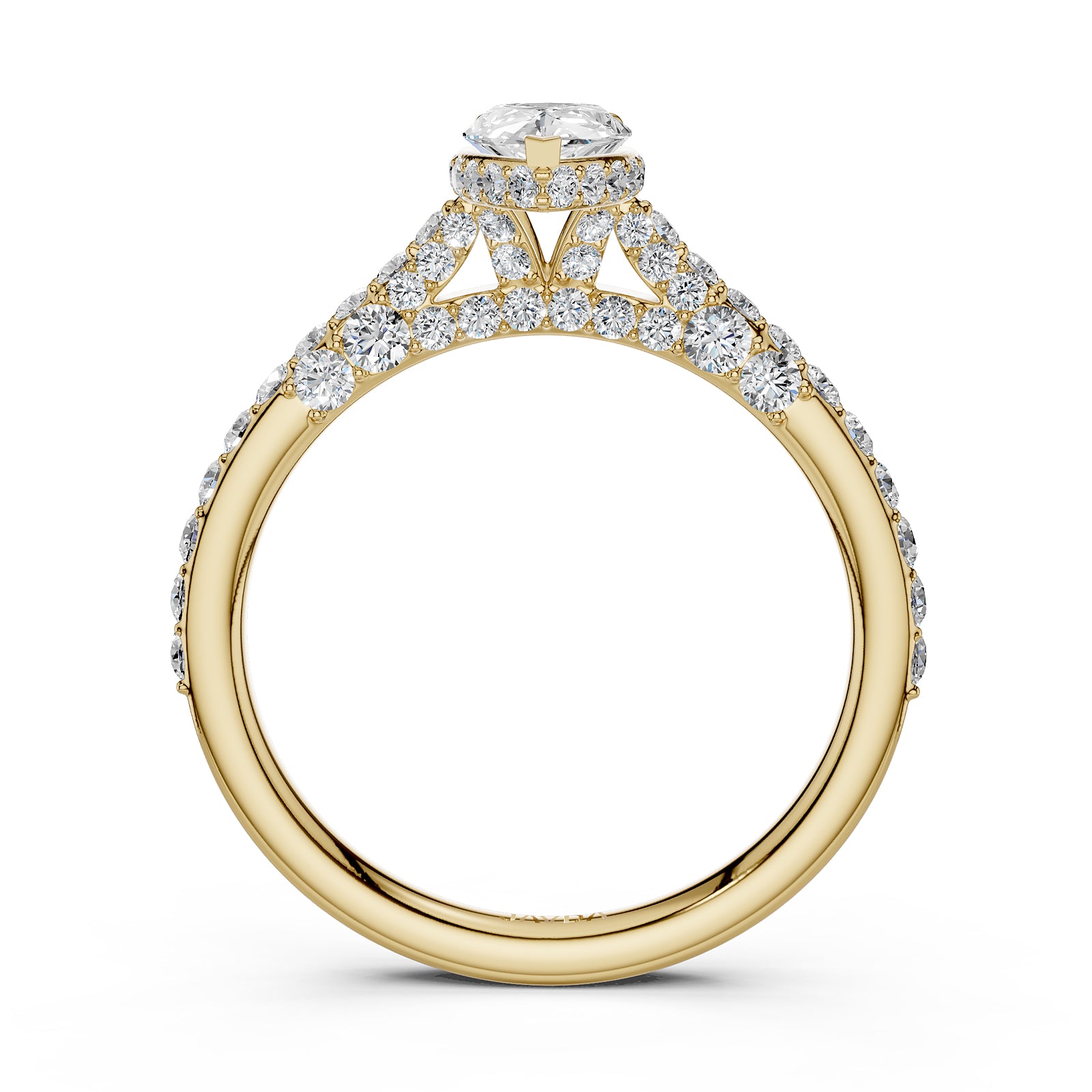 Pear Women's Lab Grown Diamond Engagement Pave Set Ring